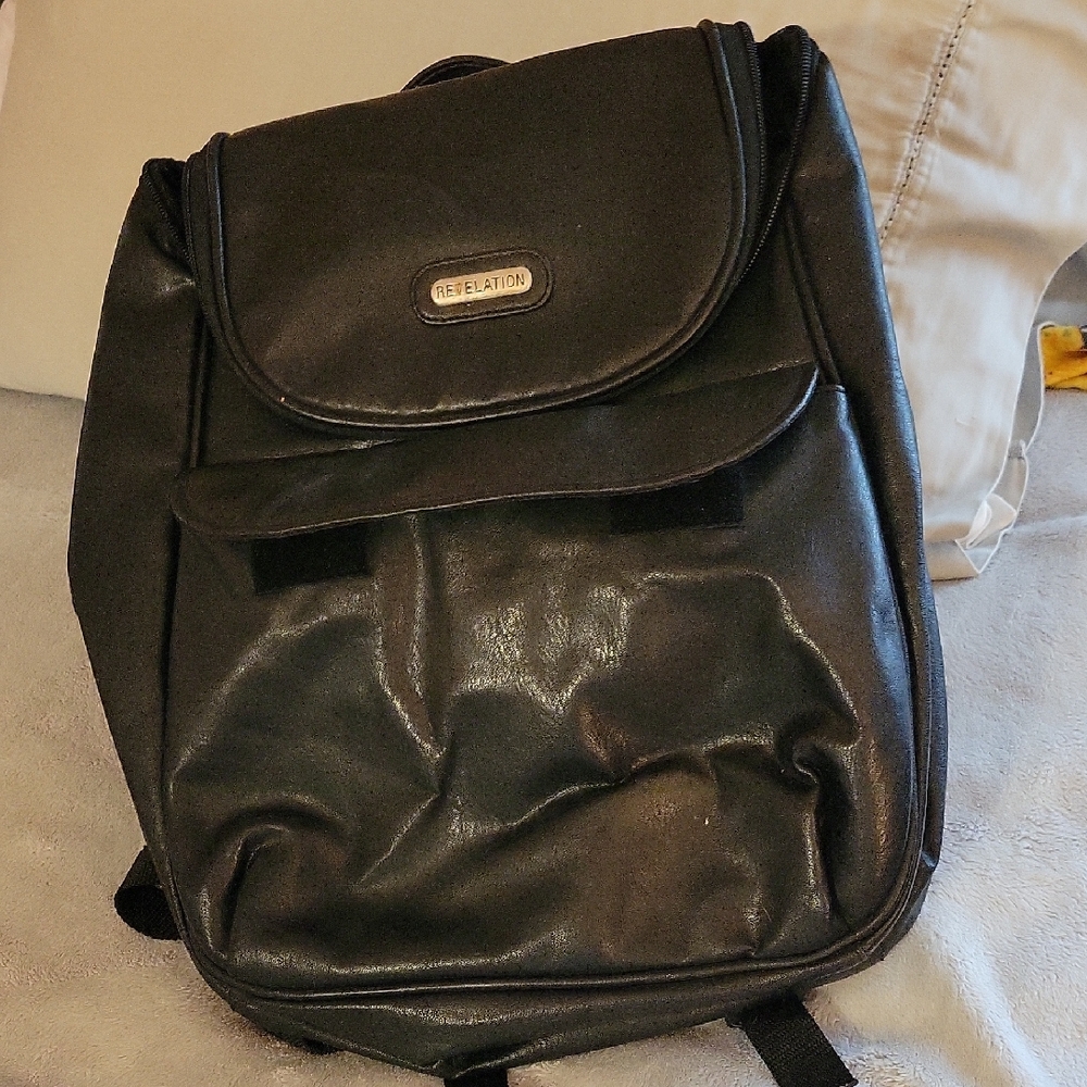 Black Leather Backpack